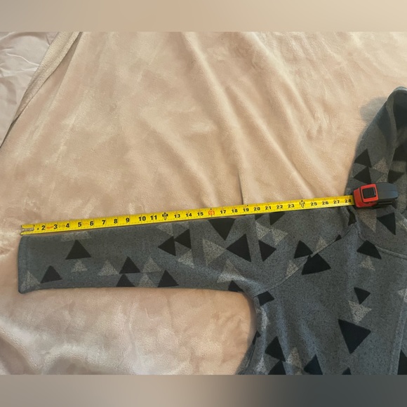 The North Face Crescent Wrap Hooded Jacket Aztec Print Grey Soft Fleece Womens - Picture 10 of 16